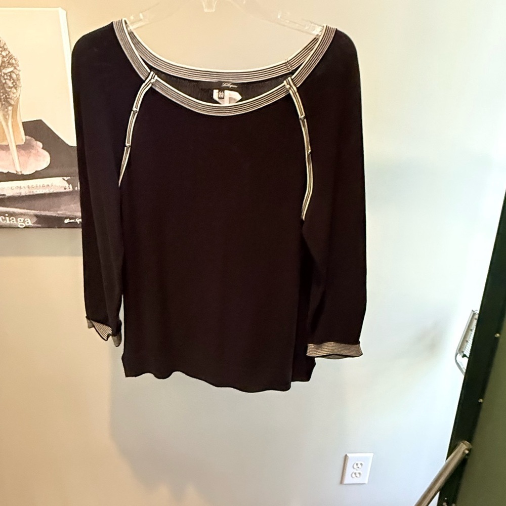 Les Copains 3/4 Sleeve Navy Boatneck Sweater Size 44/XL MSRP $550 from Saks - Picture 13 of 13